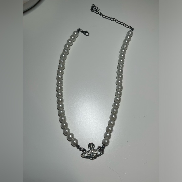 Pearl Planet Pendant Necklace - Picture 2 of 3